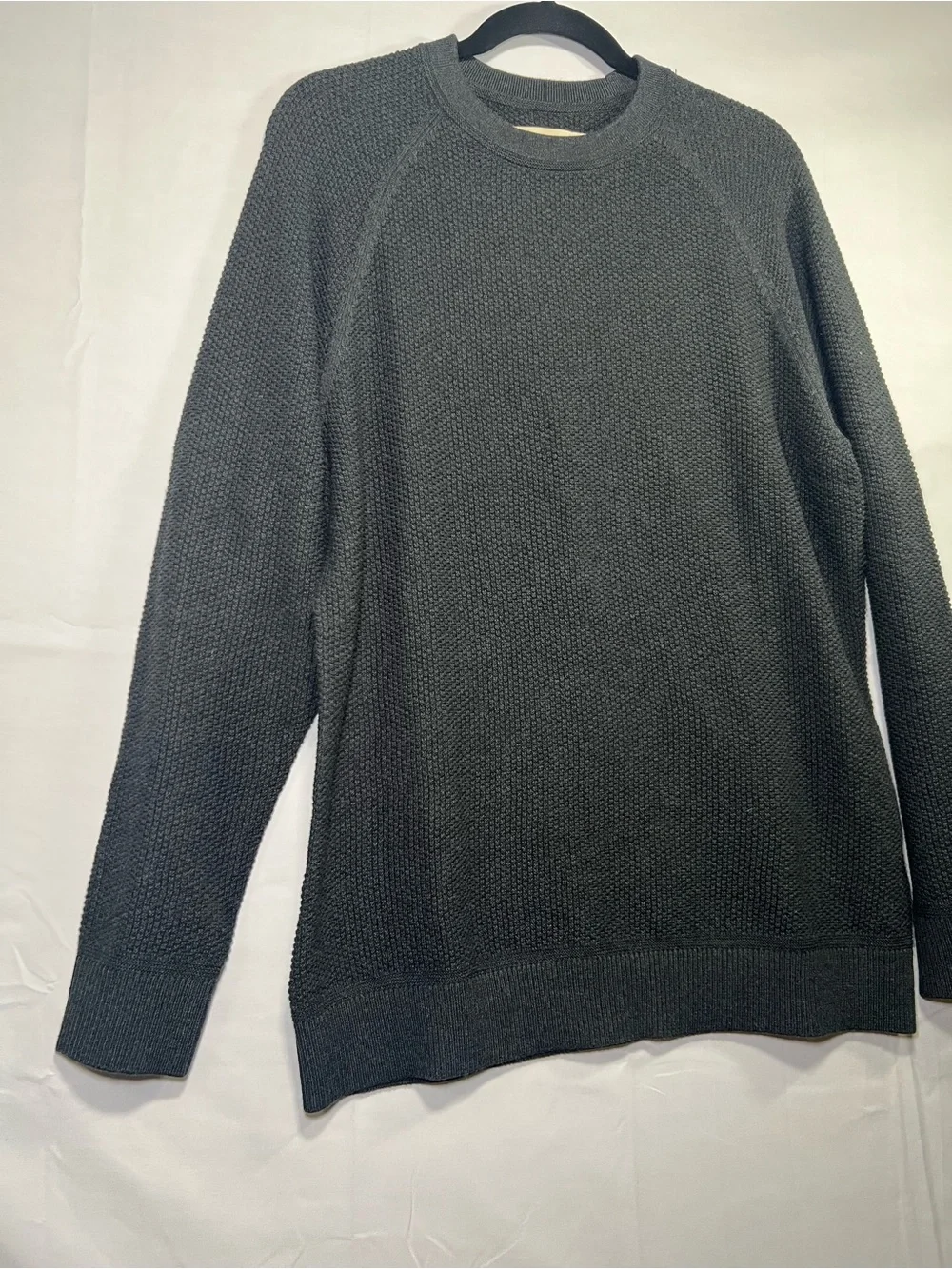 The Normal Brand Men’s Charcoal Gray Textured Crewneck Sweater Medium